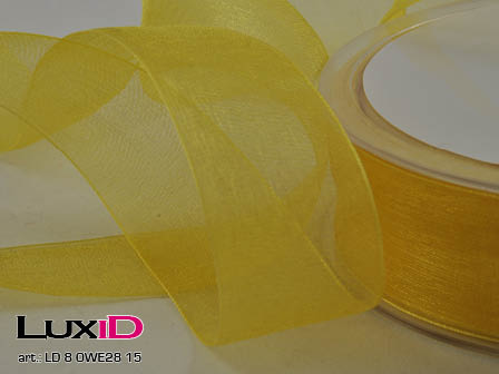 Organza woven edge 15 yello 25mm x 50m